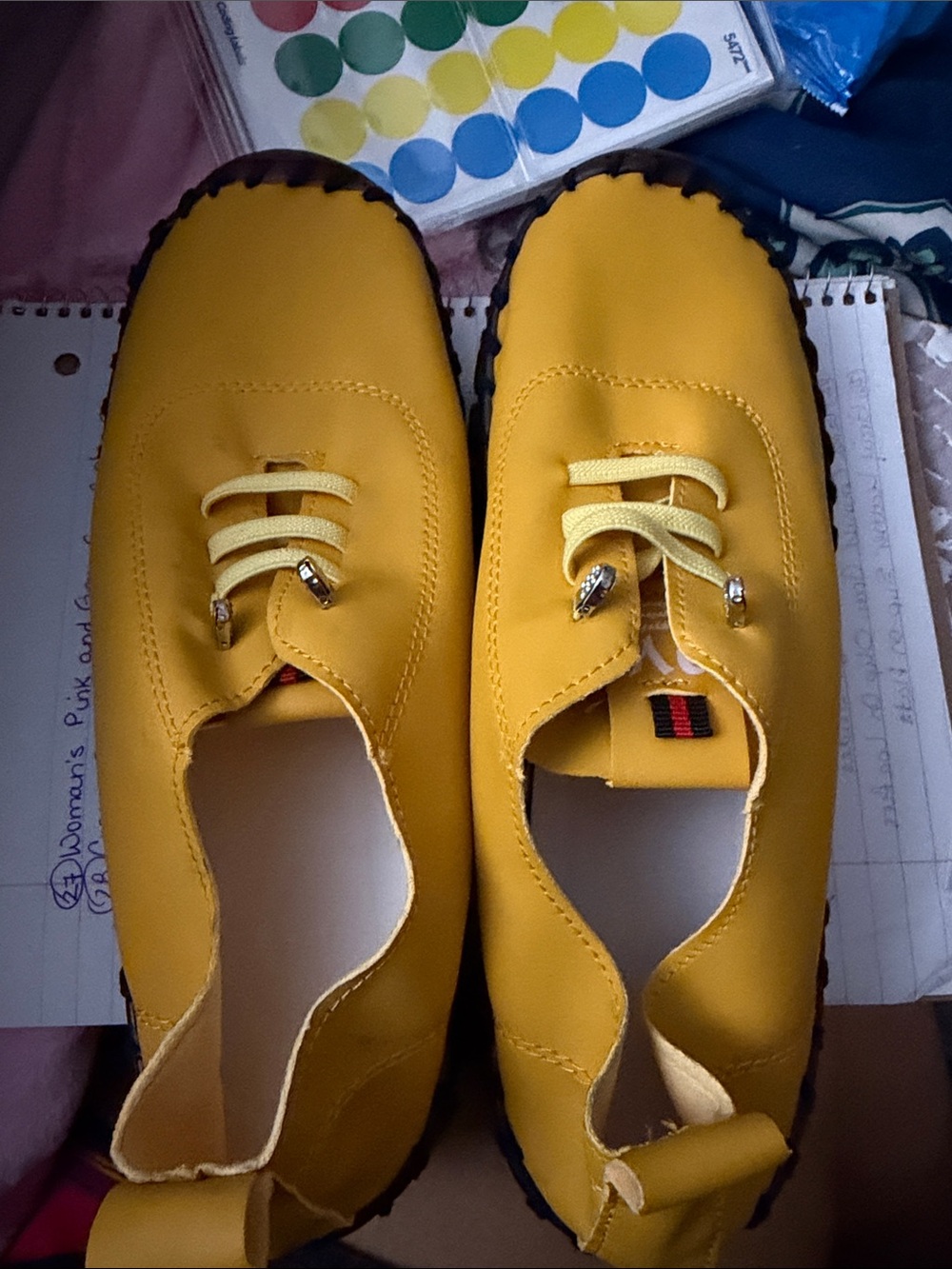 Woman’s Yellow Casual Lace-Up Shoes